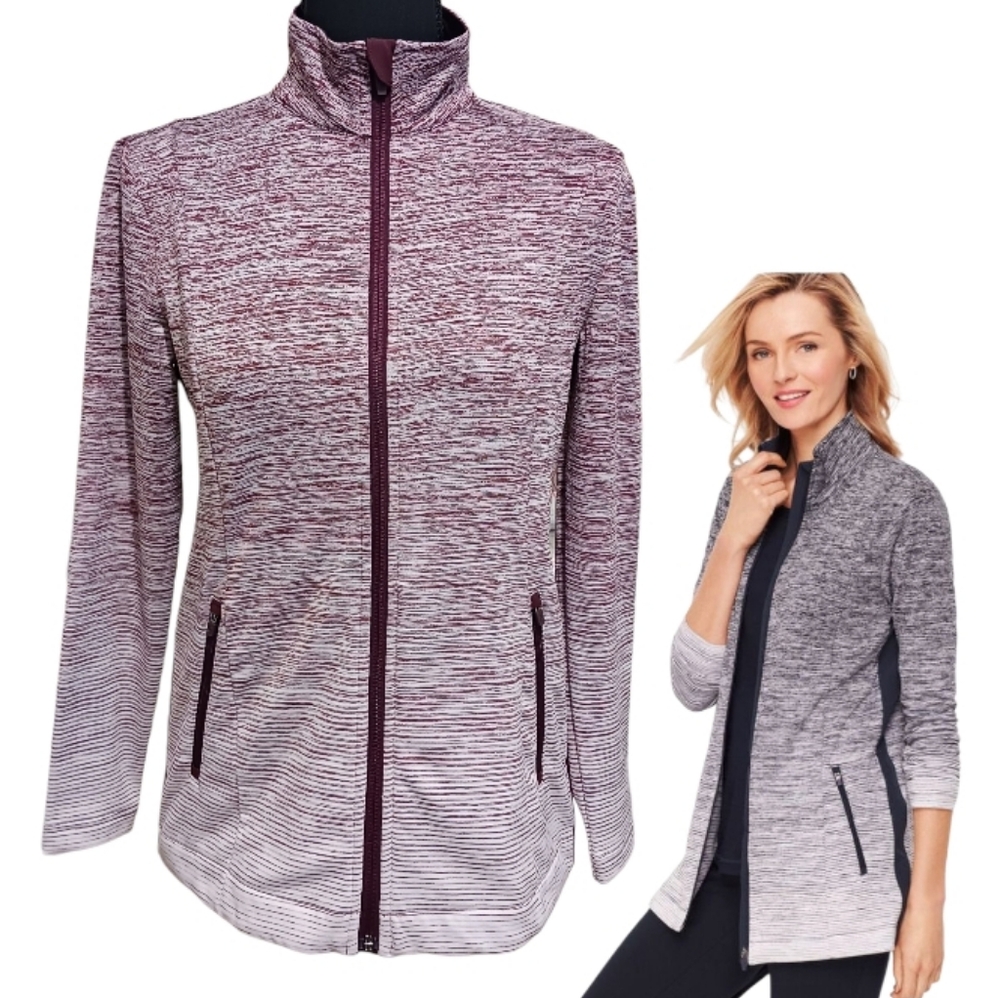 Talbots Ombre Stripe Casual Athletic Athleisure Jacket